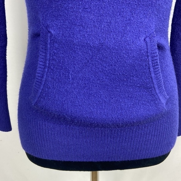 French Connection Violet Knitted Sweater with Kangaroo Pocket and Hood - Picture 3 of 6